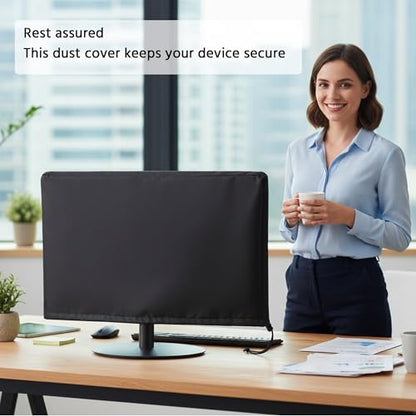 Monitor Dust Cover Heavy Duty Anti-tear Full Body Protective Case Universal for 38-40" Computer LED LCD Screen Wih Adjustable Bottom Tight Rope Black -39Wx18Hx3.5D in - size: 38"-40" in
