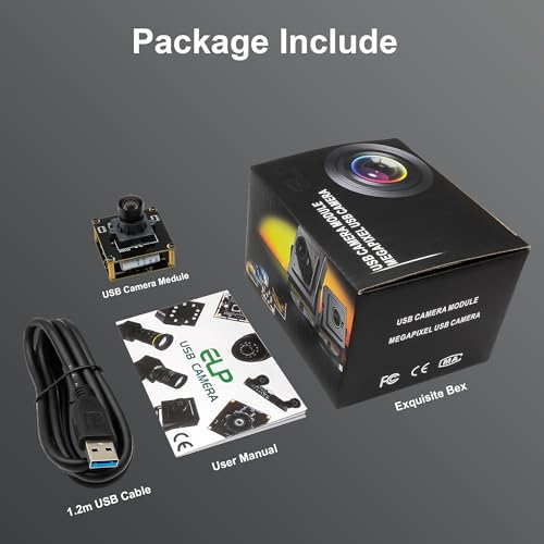 12MP USB Camera Module, USB 3.0 230FPS High Speed Camera | No Distortion 88 Degree Wide Angle Lens, Support Windows/Linux/Android/Mac OS/Raspberry Pi