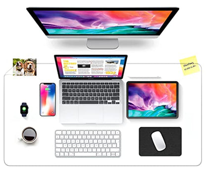 JanJunDec 20x36 Inch Clear PVC Desk Pad Mat: Heat Resistant, Waterproof Writing Blotter for Home, Office and Dresser - size: 20x36 Inch