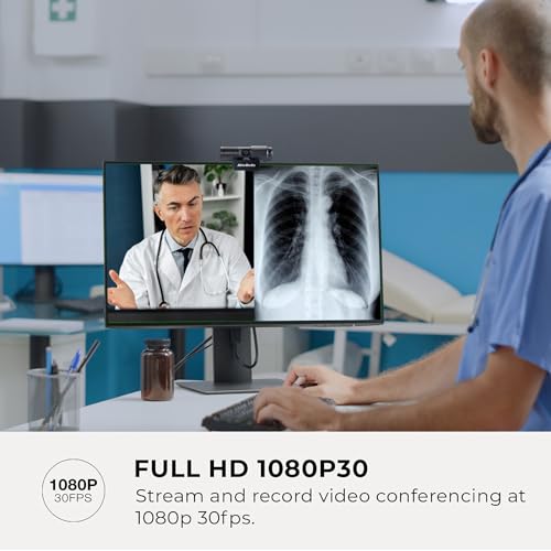 AVerMedia Live Streamer Cam 313 - Full HD 1080P Webcam with Privacy Shutter, Dual Microphone, 360 Degree Swivel for Video Conference - NDAA Compliant (PW313) - style: 1080p30 Fixed Focus