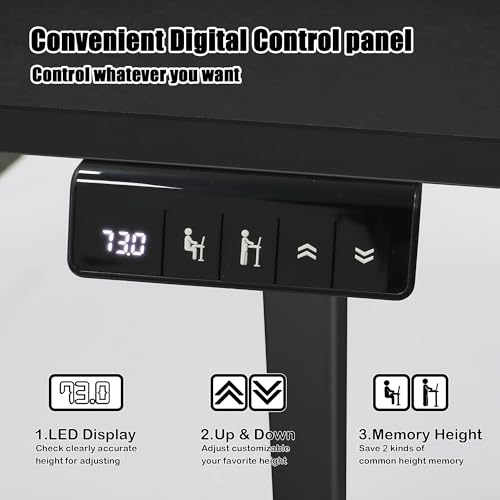 MSZ Electric Standing Desk 48x24 Inch with Memory Presets, Adjustable Height Sit to Stand Computer Desk for Home Office & Gaming (Black) - color: 3-black