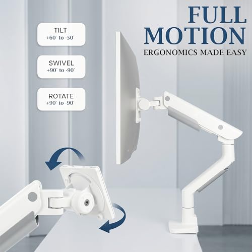 VIVO PRO Heavy Duty, Premium Ultra-Wide Monitor Tension Arm, Up to 57 inch Screens, Holds 59.4 lbs, Desk Mount Monitor Stand for Ultrawides, White, PRO-ST157W - color: White