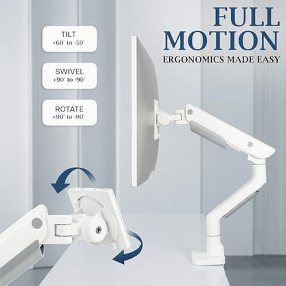 VIVO PRO Heavy Duty, Premium Ultra-Wide Monitor Tension Arm, Up to 57 inch Screens, Holds 59.4 lbs, Desk Mount Monitor Stand for Ultrawides, White, PRO-ST157W - color: White