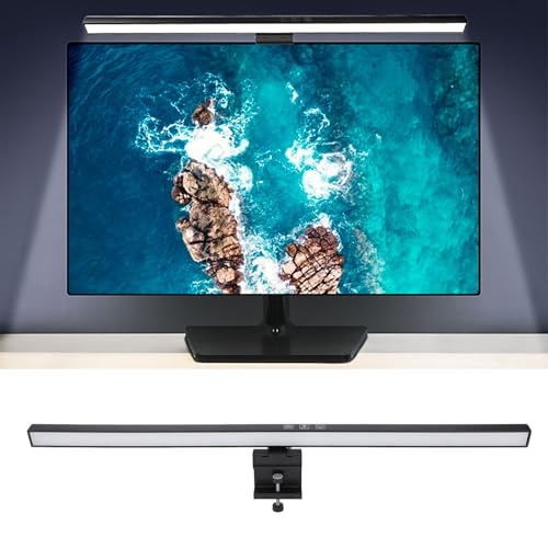 Computer Screen Lamp Light Bar, Dimmable LED Task Lamp with Touch Control, No Glare Eye Caring USB Powered Screen Light for Home Office Monitors up to 1.18 Inches Thick
