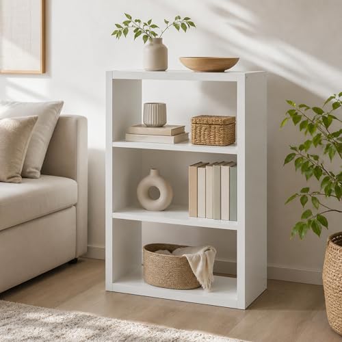 3-Tier Bookcase, Bookshelf with Open Shelf, Book Shelf, 11.3 x 23.2 x 35.9, for Bedroom, Living Room, Home Office, White - color: White, size: 3 Tier