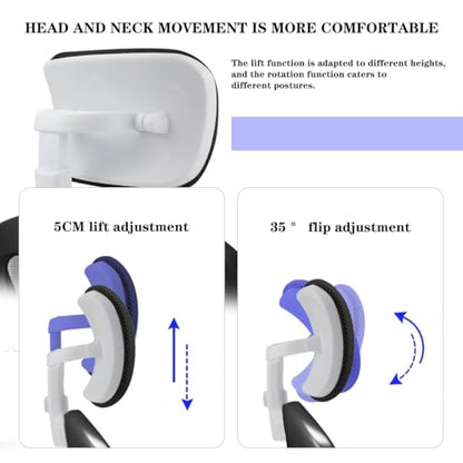 Office Chair Headrest Attachment Head Support Cushion Chair Mesh Head Rest Black Mesh Frame Adjustable Height Angle for Ergonomic Office Chair - color: Color 2