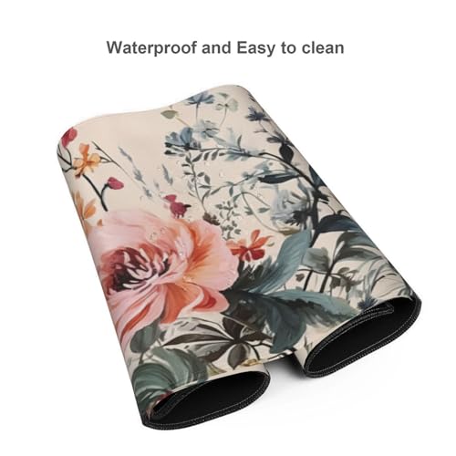 35.4 x 15.7 in, Waterproof XXL Large Mouse Pad for Desk, Extended Keyboard Mouse Mat for Computer Office, Big Laptop Mouse pad, Gaming Pc-Weeds and Flowers - color: Weeds and Flowers