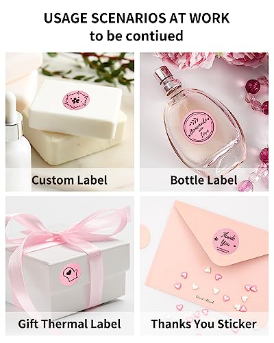 Phomemo Thermal Label Printer Upgraded with Touchable Screen, Shipping Label Printer for Small Business, 4x6 Wireless Thermal Label Printers for Shipping Package, with 750 Labels, Pink