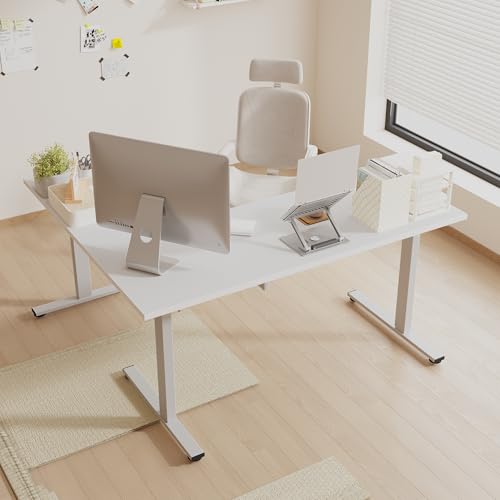 SANODESK 71x63 Reversible L-Shaped Electric Standing Corner Computer Desk