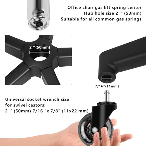 Omyoffice Office Chair Replacement Base, 28" Heavy Duty 2200LBS, Metal - color: Black