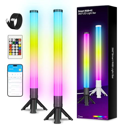 DAYBETTER 360° Smart LED Light Bars, Gaming Light Bar for Room, PC, Desk - color: Black