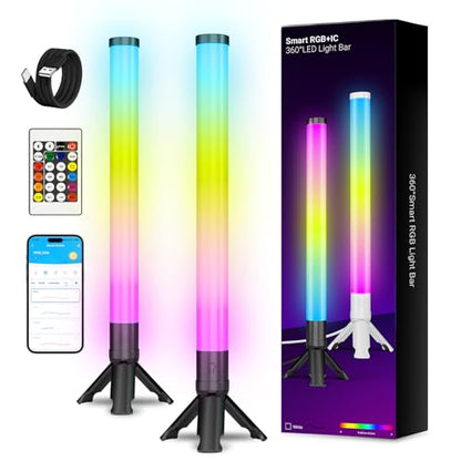 DAYBETTER 360° Smart LED Light Bars, Gaming Light Bar for Room, PC, Desk - color: Black