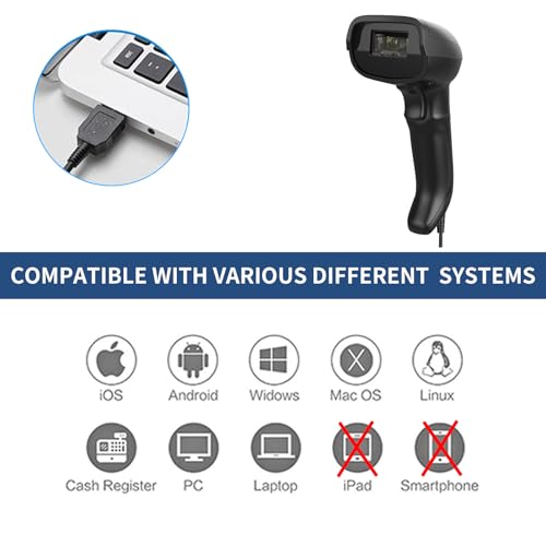 USB 1D Barcode Scanner with Stand Handheld Wired Laser Barcode Reader Scanner with Gooseneck Stand and Cable Twilight Blac - color: 1D Wired Barcode Scanner with Stand