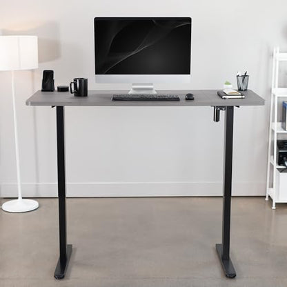 VIVO Dark Gray 60 x 24 in Standing Desk, DESK-KIT-B06G - color: Dark Gray Top / Black Frame, size: 60 x 24 inch