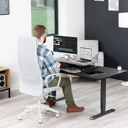 VIVO Dark Gray 32 inch Standing Desk Converter, DESK-V000KG - color: Dark Gray, size: 32"