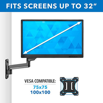 Mount-It Computer Monitor Wall Mount, Gas Spring Arm, Full Motion