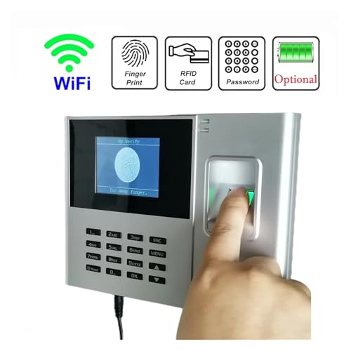 WiFi 2000mAh Battery Option Fingerprint Time and Attendance Machine System Card Employee Electronic Clock Management