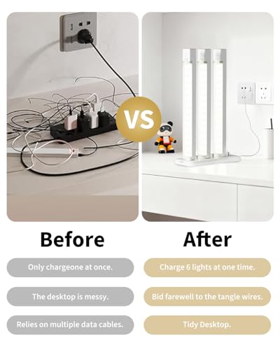 8 Inch Under Cabinet Lighting Rechargeable with Charge Station, 3Pack