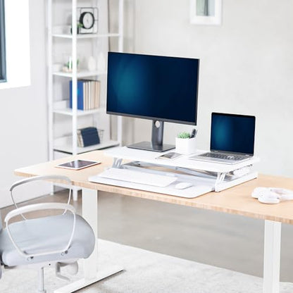 VIVO 32 in Standing Desk Riser, Height Adjustable Workstation - color: White, size: 32"