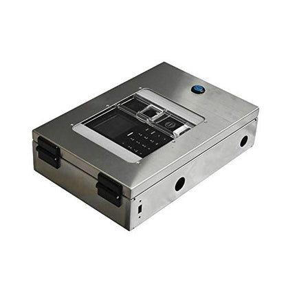 DONCK Time Clock Time Attendance Machine Stainless Steel Protection Box Fingerprint Waterproof Punch Card Machine Time Clocks for Employees
