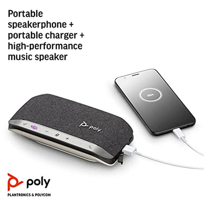 Poly Sync 20+ USB-A Personal Bluetooth Smart Speakerphone (Plantronics) - Connect to Smartphones via Bluetooth - PC/Mac via BT600 Dongle - Works with Teams (Certified), Zoom & More, Black (Renewed)