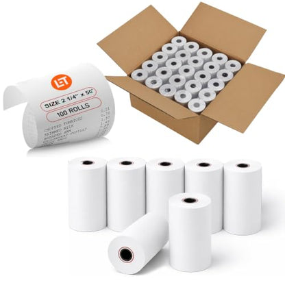(100 Rolls) 2 1/4 x 50 Thermal Paper Receipt Rolls, Premium Quality Thermal Printer Paper, Receipt Paper Rolls, Fits All POS Cash Registers, BPA Free - size: 100 Rolls, style: 2 1/4'' 50