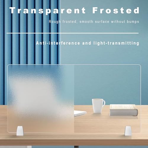 Acrylic Desk Dividers - Removable Clamp-on Privacy Partition Panel for Workstation, Library, School - Free Standing Portable Table Screen - size: 60*40cm