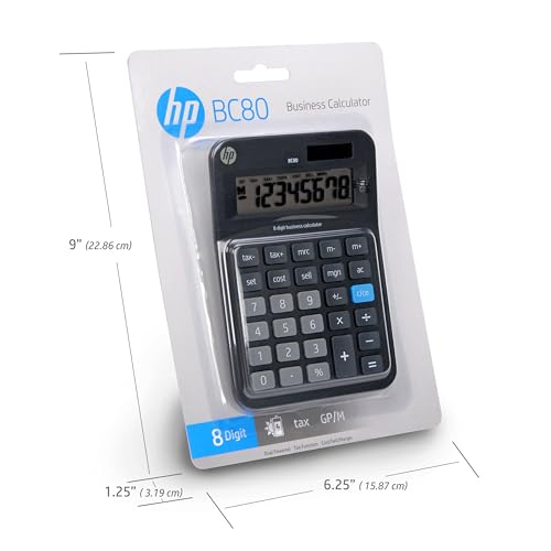 HP - Mini Desktop Business Calculator, 8-Digit Solar Powered Desktop Calculator - size: Mini
