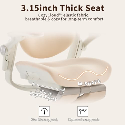 MUSSO E80 Muse Petite Ergonomic Office Chair for Women & Small Frames Beige - color: Beige