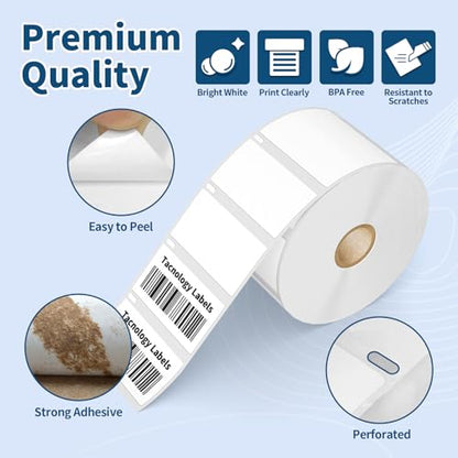 12 Rolls 12000 Labels 2-1/4" x 1-1/4" Direct Thermal Labels Compatible DYMO 30334 Barcodes Address Replacement - Tacnology Label Used with DYMO Labelwriter 450, 4XL, Rollo & Zebra Desktop Printers - color: Dm 30334 | 12rolls 12000p
