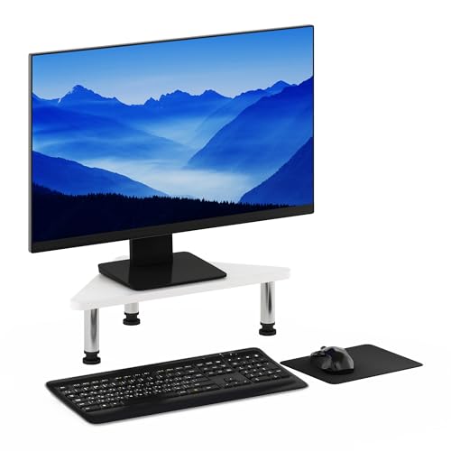Furinno TURN-N-TUBE Toolless 19.6" Wide Monitor Stand Riser, White Oak - color: White Oak, size: 19.6 x 10.6 in. Triangle
