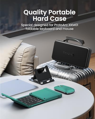 ProtoArc XKM01 Full-Size Foldable Keyboard Mouse Combo for Travel, Green - color: Green