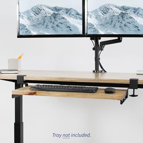 VIVO Clamp and 12 inch Rail Set for DIY Custom Wooden Keyboard Trays (Rail Set Only - Tray Not Included), Pull Out Slider Track with C-clamp Mount System, Black, MOUNT-RAIL02 - color: Black