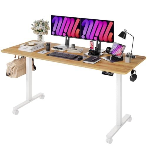 Monomi 59" Electric Standing Desk,Adjustable Height Sit Stand Desk,Natural - color: Natural, size: 59x24