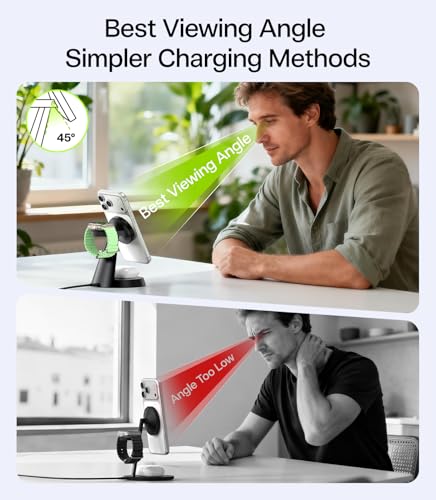 3 in 1 Magnetic Charging Station for iPhone 17-12 Series, iWatch &AirPods | 15W Wireless Charger Compatible with MagSafe, for Multiple Apple Devices, QC Adapter Included, Built-in Heat Dissipation - size: 15W Max for Phone