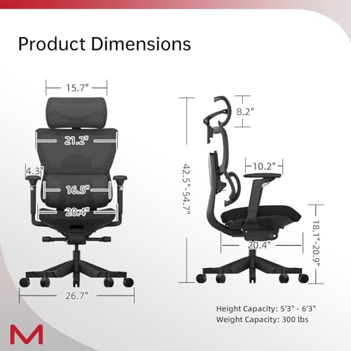 S3P Ergonomic Office Chair with High-Density Foam Seat & VTS Sliding Backrest - High Back Desk Chair with 150° Recline, 3D Cantilever Headrest, Adaptive Lumbar Support for Home Office - style: 150° Recline without Footrest