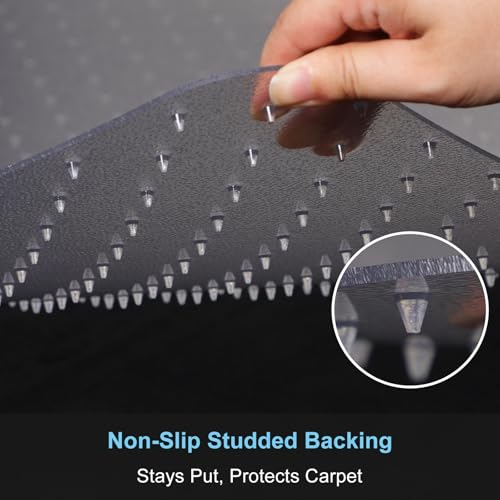 Office Chair Mat for Carpet, 2 Pack, 40" x 48" Heavy Duty PET Desk Chair Mat with Studs, Easy Glide Clear Carpet Protector for Rolling Chairs Home Office, Shipped Flat No Curling - size: 40"x 48" 2pack (for Carpet)