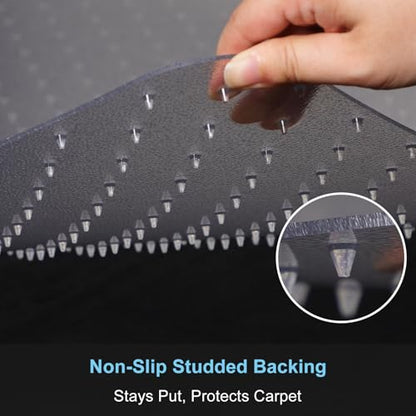 Office Chair Mat for Carpet, 2 Pack, 40" x 48" Heavy Duty PET Desk Chair Mat with Studs, Easy Glide Clear Carpet Protector for Rolling Chairs Home Office, Shipped Flat No Curling - size: 40"x 48" 2pack (for Carpet)
