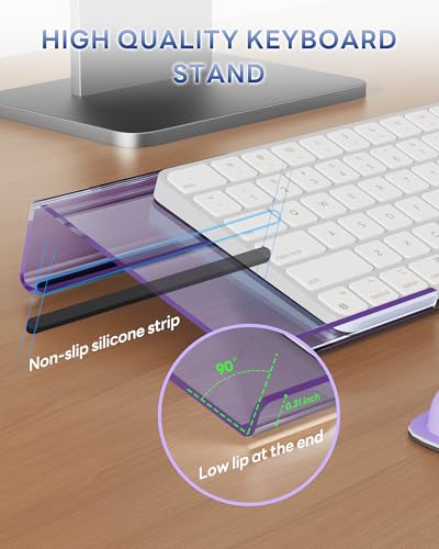 Laborio Computer Keyboard Wrist Rest, Keyboard Riser Stand for Desktop - color: Purple