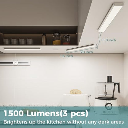 Under Cabinet Plug in 4000K 6 Pack 12 inch - color: Upgrade Daylight White 4000K, size: Manual switch-6 pack