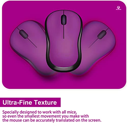 Audimi Small Mouse Pad 6 x 8 Inch, Mini Mouse Pad Thick for Laptop Wireless Mouse Home Office Travel, Portable & Washable (Purple) - color: Purple