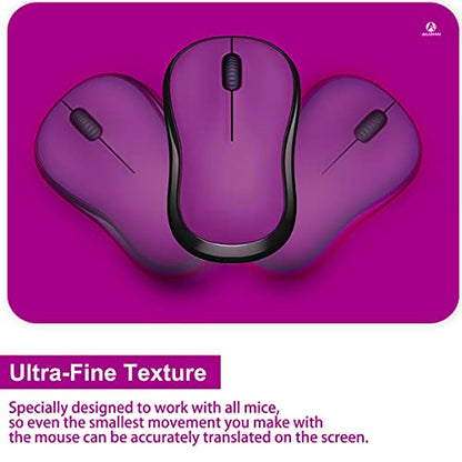 Audimi Small Mouse Pad 6 x 8 Inch, Mini Mouse Pad Thick for Laptop Wireless Mouse Home Office Travel, Portable & Washable (Purple) - color: Purple