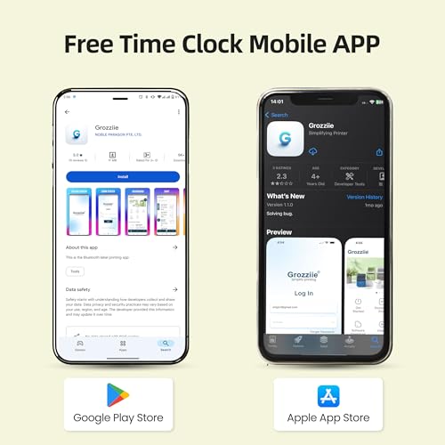Time Clocks for Employees Small Business, Auto-Align Time Clock | 6 Punches per Day Time Machine, Clock in Machine for Employees with Time Cards, 2 Ink Ribbons(1 Inside) and 1 Rack - color: White-app