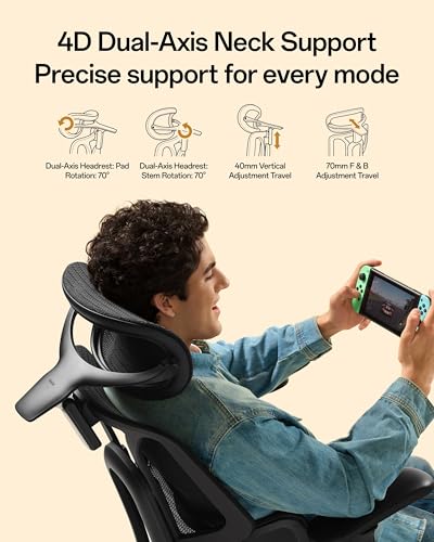 Hbada E3 Air 2026 Ergonomic Office Chair, 3-Zone Lumbar Support, Comfy Home Office Chair with Auto Recline, 4D Headrest & Armrests, 140° Tilt for Work & Relax with Footrest, Black with Footrest - color: Jet Black