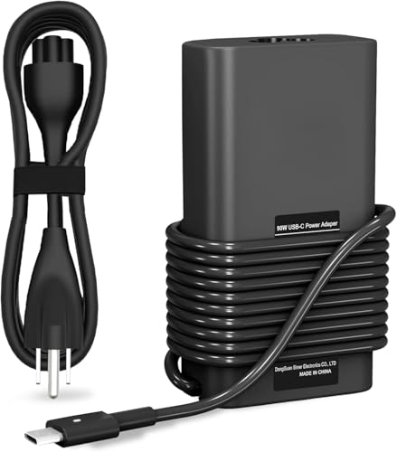 Slim 90W Laptop Charger USB C Replacement for Dell Latitude 5420 5520 7480 7490 7420 Chromebook 3100 Dell XPS 13 9360 XPS15 9550 9560 DA65NM190 LA65NM190 Type C AC Adapter Power Cord - color: BLACK04