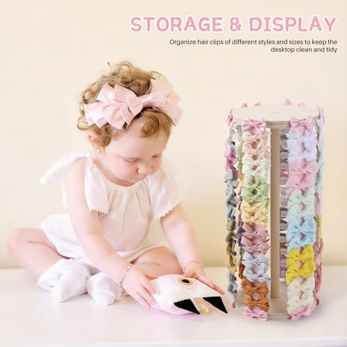 POVETIRE Bow Holder for Girls Hair Bows Hair Bow Organizer Pink Wood - color: Pink A