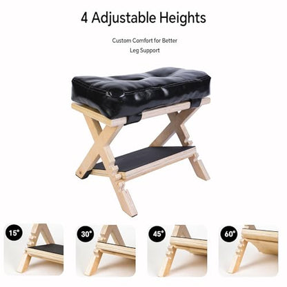 Adjustable Foot Rest for Under Desk at Work, Foot & Leg Rest | (Regular) 4-Level Wooden Ergonomic Footstool Base for Office, Gaming & Home
