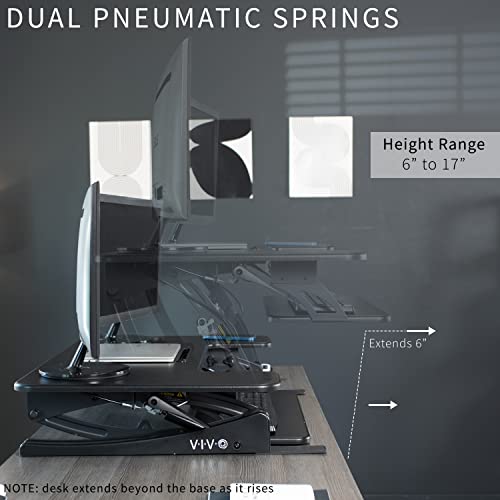 VIVO Black 42 in Standing Desk Converter, DESK-V000VL - color: Black, size: 42"