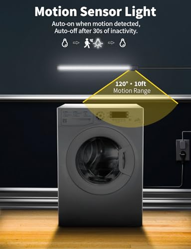 Motion Sensor Under Cabinet Lighting Indoor Plug in, 16" 12V LED Under Counter Lights Super Bright Magnetic for Kitchen/Hallway/Toilet/Garage/Closet(Cold White/6000K, 3 Pack) - color: Cool White/6000K, size: 3 Pcs