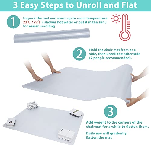 Office Chair Mat for Carpeted Floor 46” x 60” Clear Floor Protector Mat Anti Slip Computer Desk Chair Mat for Home Office (46” x 60” Rectangular) - size: 46” x 60” Rectangular